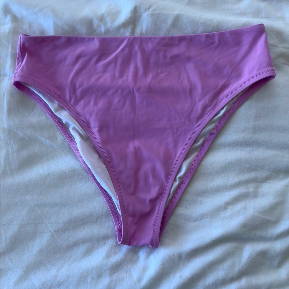 shade and shore mid-rise, high cut, cheeky bikini bottom